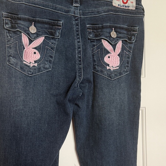 True Religion Blue Bootcut Jeans,Embroidered Bunny Patches, - Picture 7 of 9